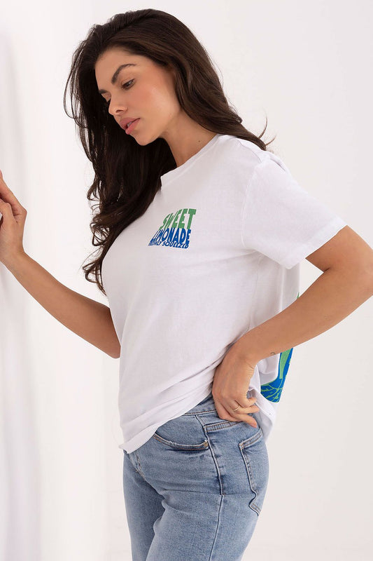 Tshirt Damski Model D12022AH02645W White/Yellow - Sublevel