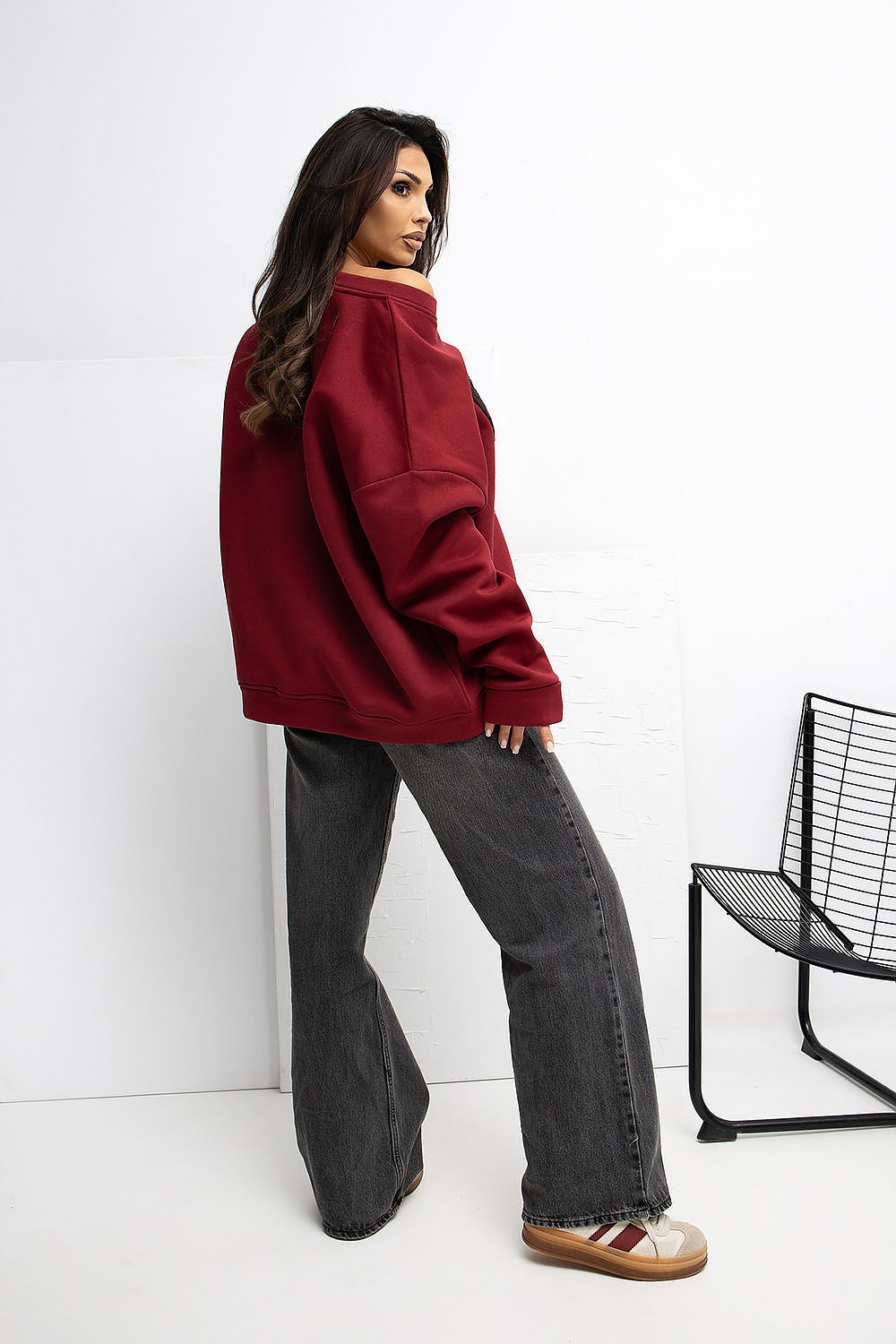 Bluza Damska Model RV-BL-A1035.13 Bordo - Rue Paris