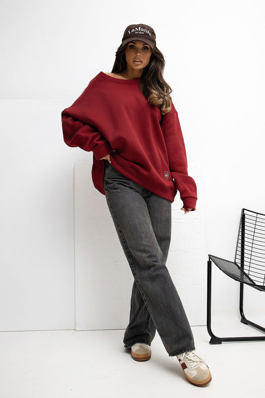 Bluza Damska Model RV-BL-A1038.01P Bordo - Rue Paris