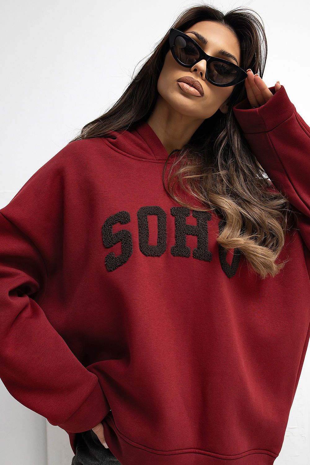 Bluza Damska Model RV-BL-A1043.17 Bordo - Rue Paris