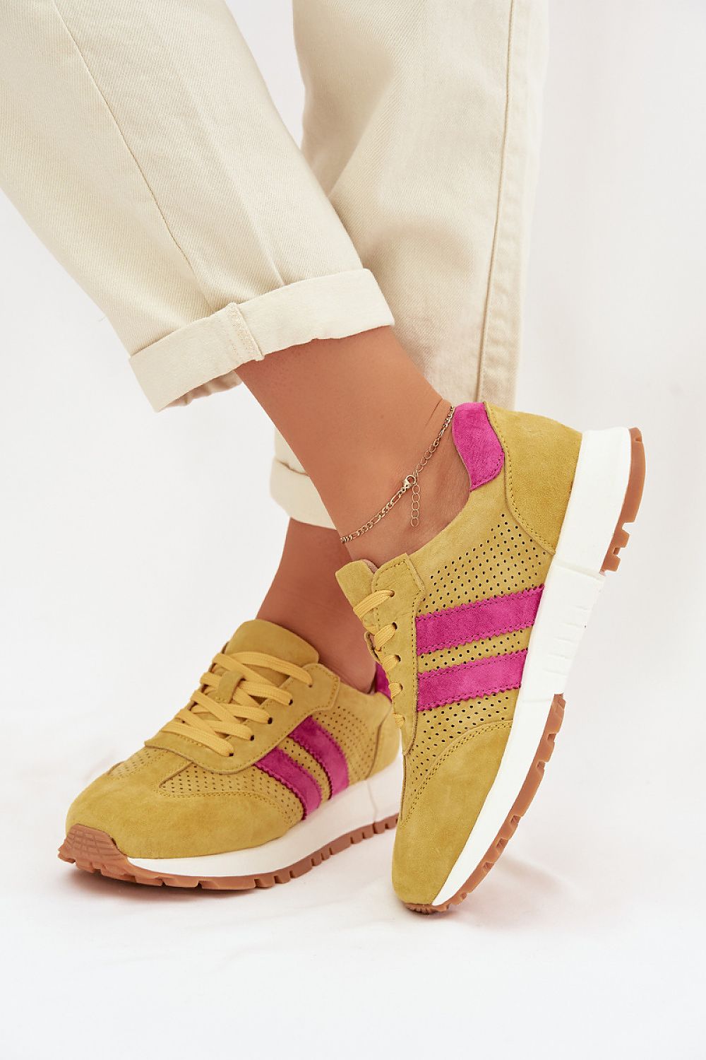 Buty Sportowe Model Marceline 26SP17-01 Yellow - Step in style