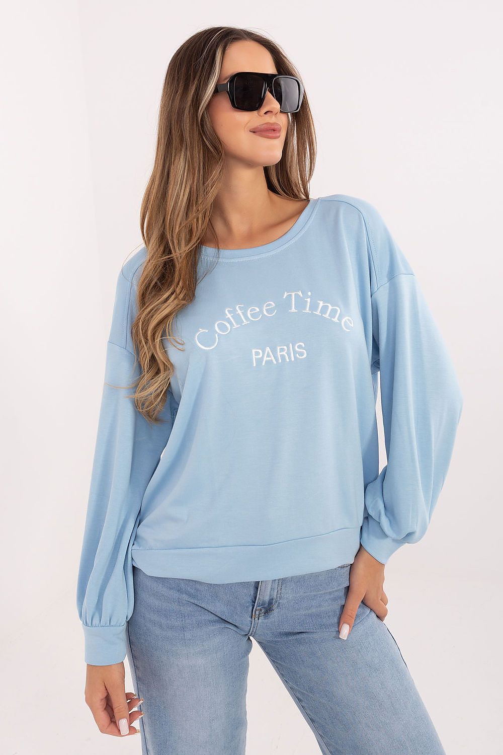 Bluza Damska Model RV-BL-A1220.11 Light Blue - Rue Paris