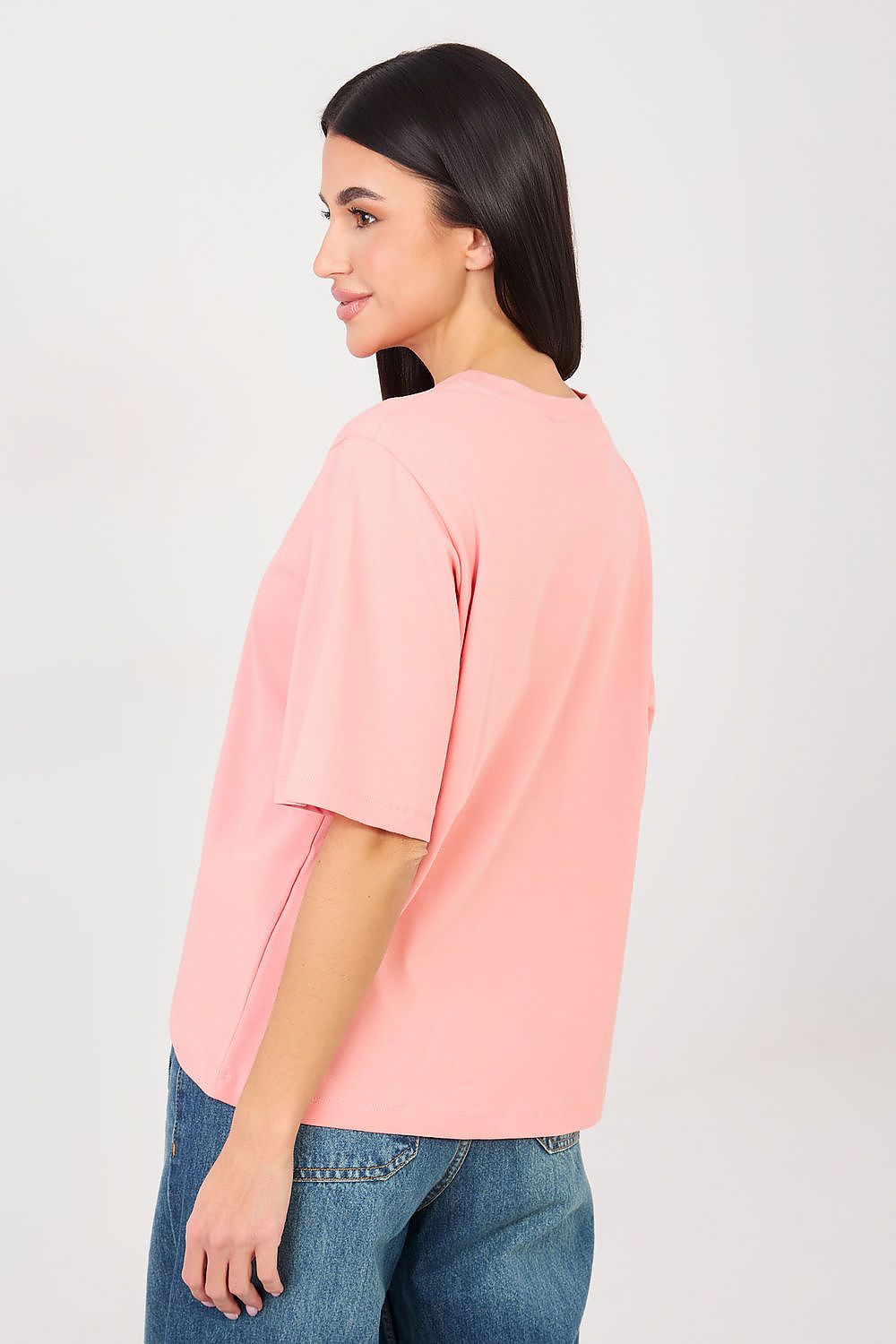 Tshirt Damski Model RV-TS-A1089.87 Brzoskwinia - Rue Paris