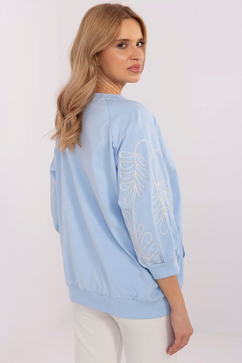 Bluza Damska Model RV-BL-A367-1.18P Light Blue - Rue Paris