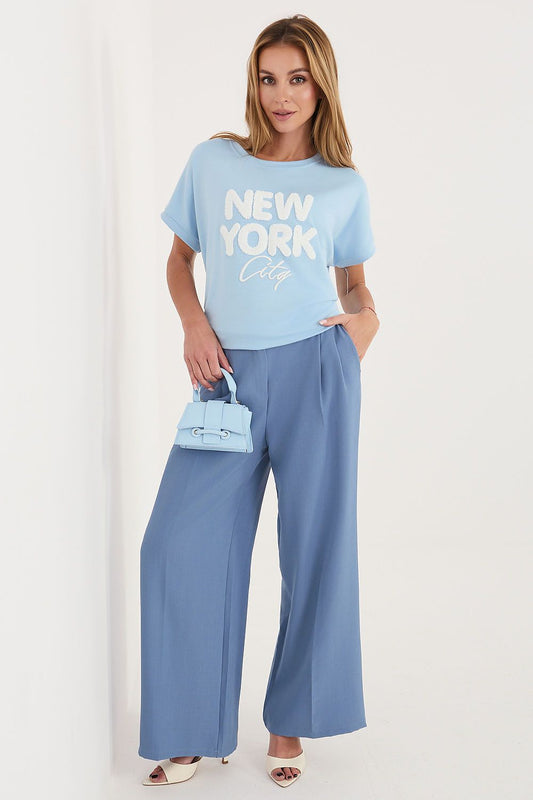 Bluzka Model RV-BZ-A1262.00 Light Blue - Rue Paris