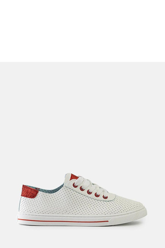   Białe perforowane sneakersy Ruala - Solea 