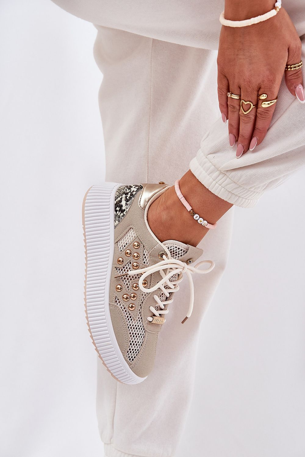   Buty Sportowe Model Ogalda YY-157 Beige - Step in style 