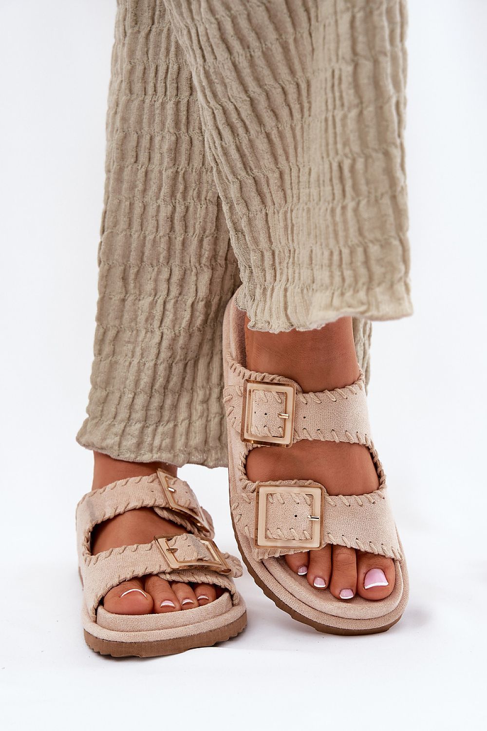  Sandał Klapki Model Visley G474 Beige - Step in style 