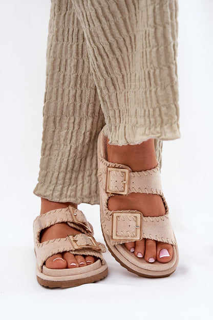  Sandał Klapki Model Visley G474 Beige - Step in style 