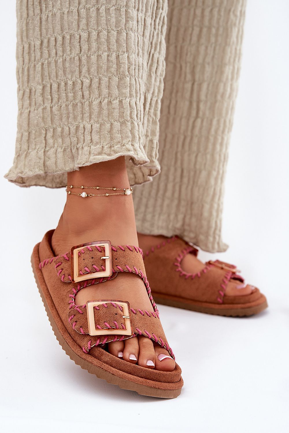  Sandał Klapki Model Visley G474 Camel - Step in style 