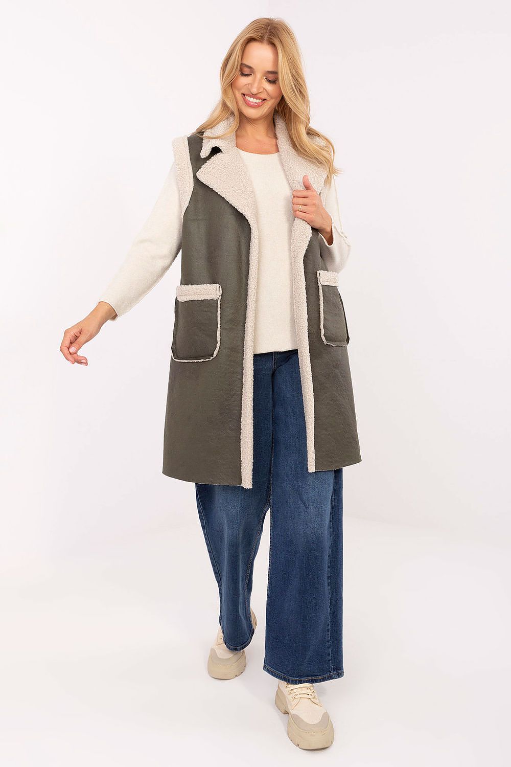   Kamizelka Model IT-KZ-96916.68 Khaki - Factory Price 