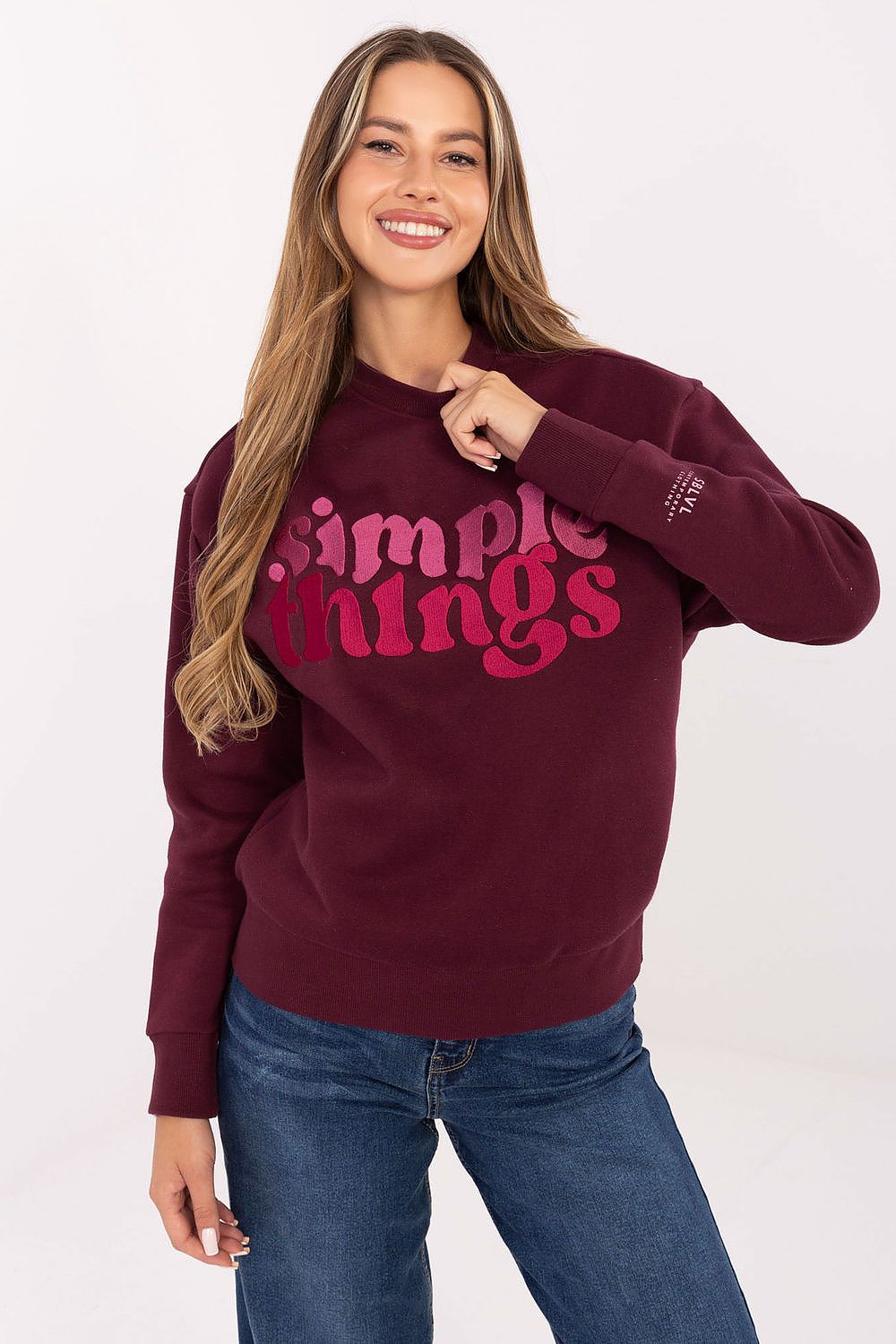   Bluza Damska Model D10608BC02801A4NO Bordo - Sublevel 