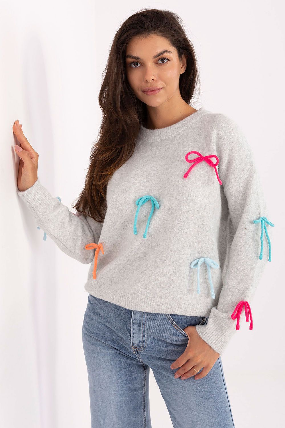   Sweter Damski Model PM-SW-SC82.41 Light Grey - Factory Price 