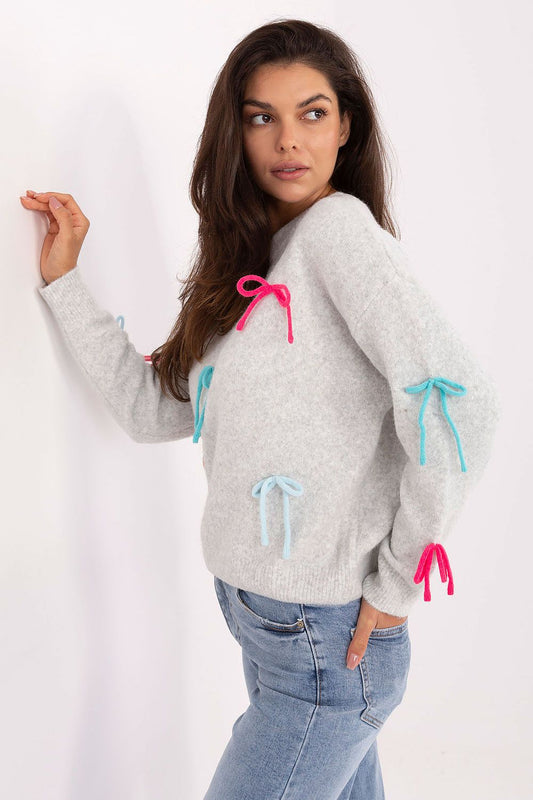   Sweter Damski Model PM-SW-SC82.41 Light Grey - Factory Price 