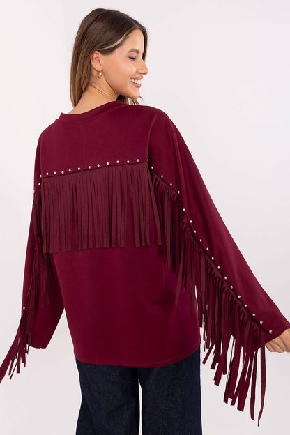   Bluza Damska Model IT-BZ-21695.10 Bordo - Factory Price 