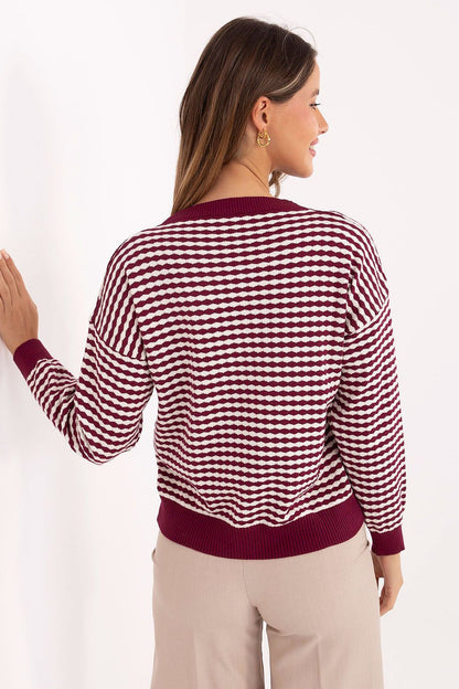   Sweter Damski Model IT-SW-93190.15 Bordo - Factory Price 