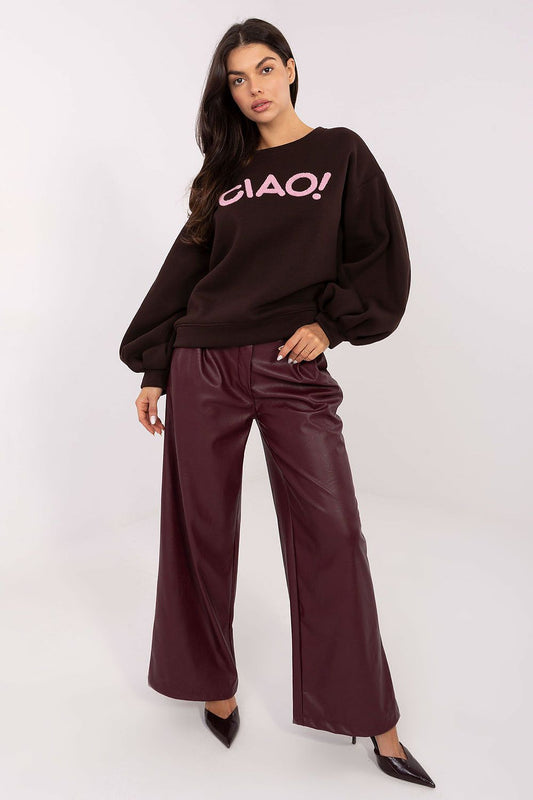   Bluza Damska Model RV-BL-A1044.78 Dark Brown - Rue Paris 