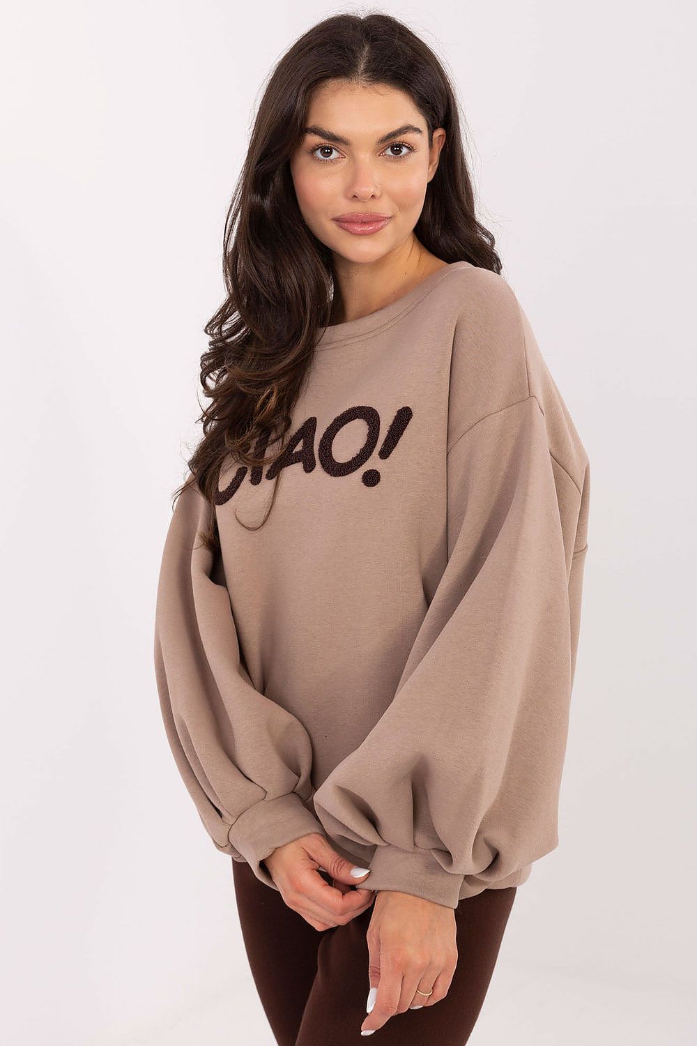   Bluza Damska Model RV-BL-A1044.78 Dark Beige - Rue Paris 