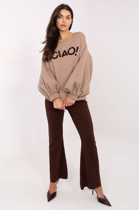   Bluza Damska Model RV-BL-A1044.78 Dark Beige - Rue Paris 