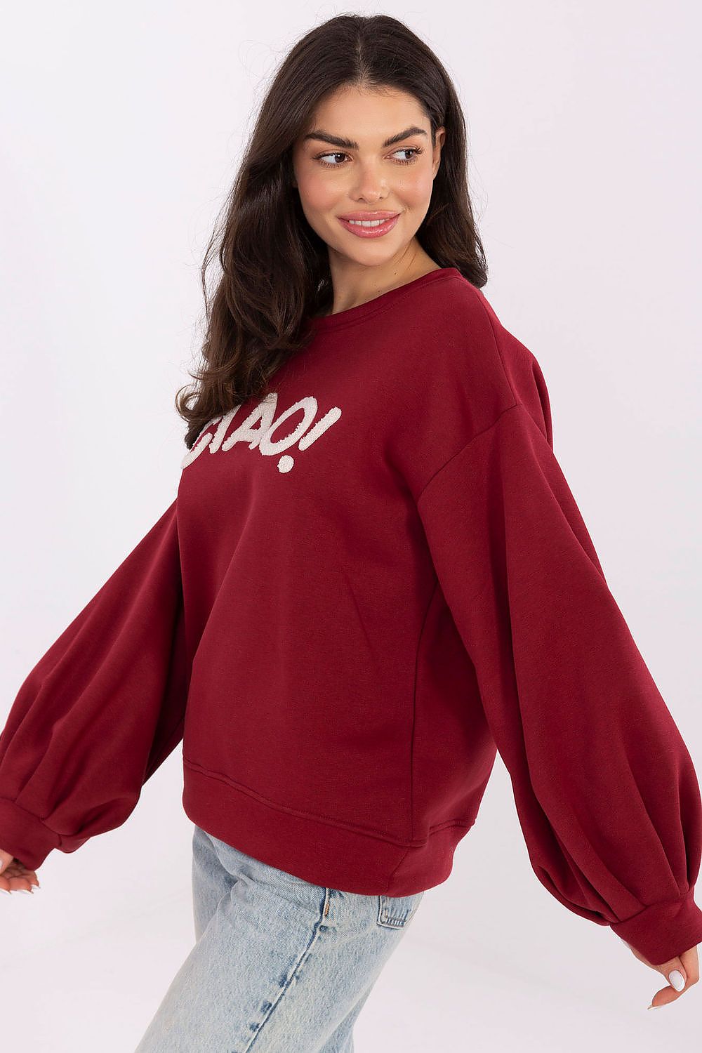   Bluza Damska Model RV-BL-A1044.78 Bordo - Rue Paris 