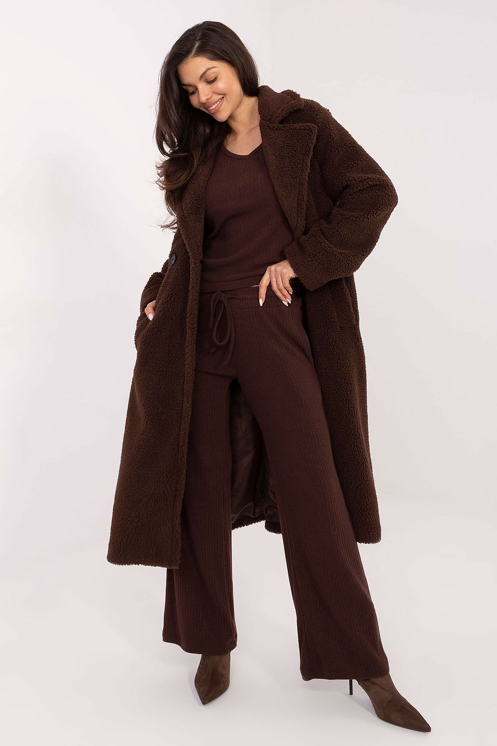  Spodnie Damskie Model SM-SP-A1572.16 Dark Brown - Factory Price 