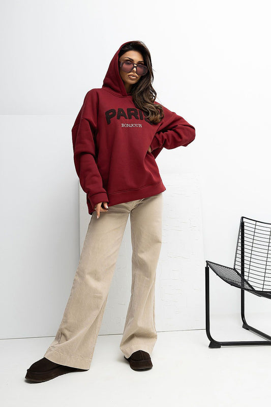   Bluza Damska Model RV-BL-A1041.59 Bordo - Rue Paris 