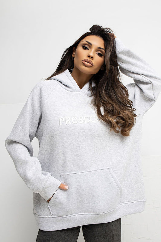   Bluza Damska Model RV-BL-A1034.26 Light Grey - Rue Paris 