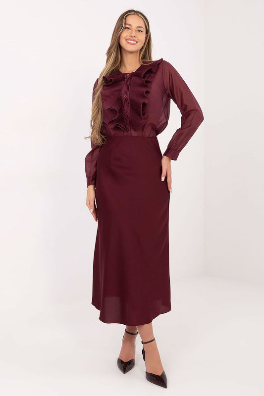  Koszula Damska Model IT-KS-28990.05P Bordo - Factory Price 