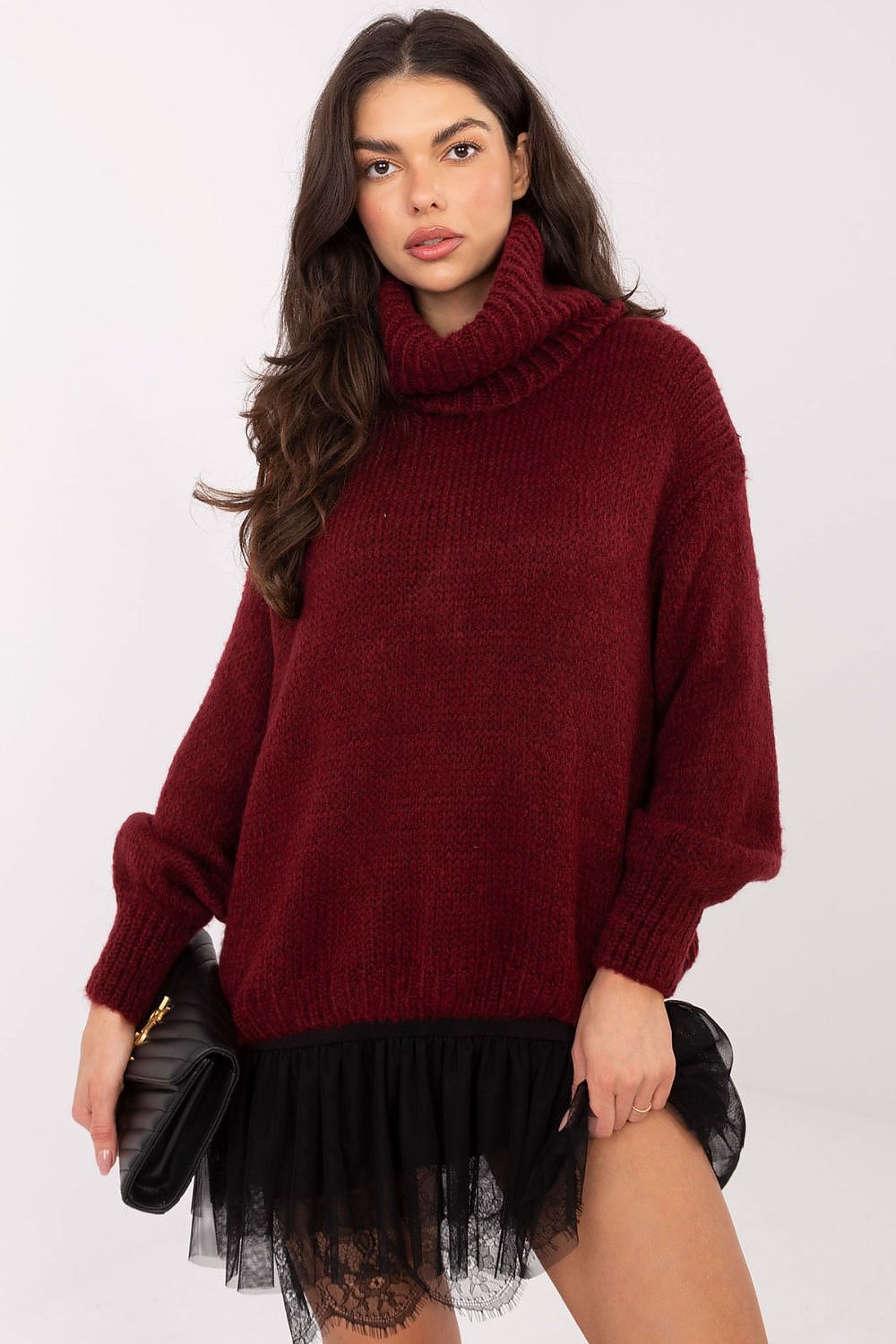   Sweter Damski Model IN-SW-3176.26 Bordo - Factory Price 
