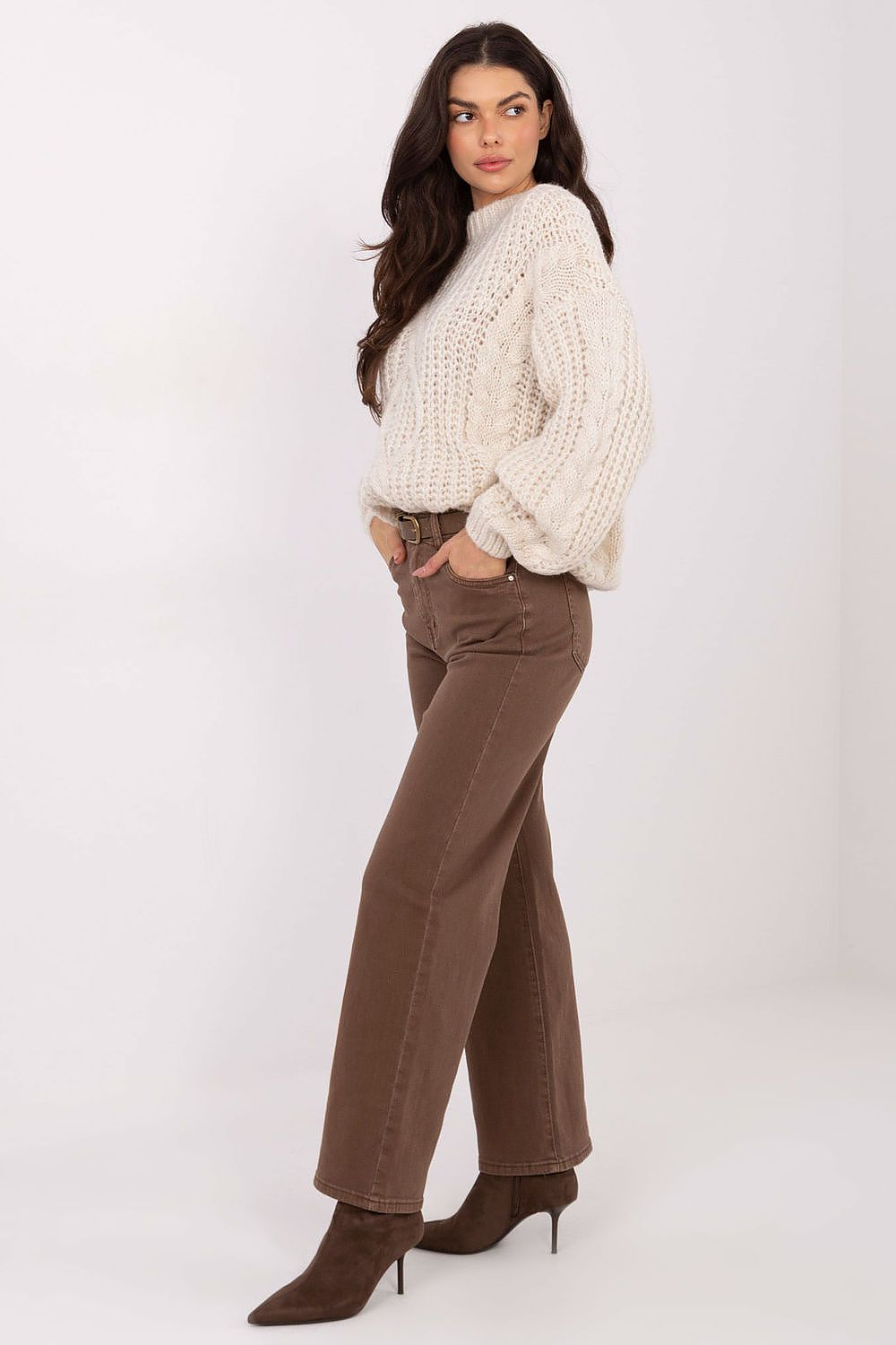  Spodnie Jeansy Damskie Model VM-SP-BQ9621-76.68 Brown - Factory Price 