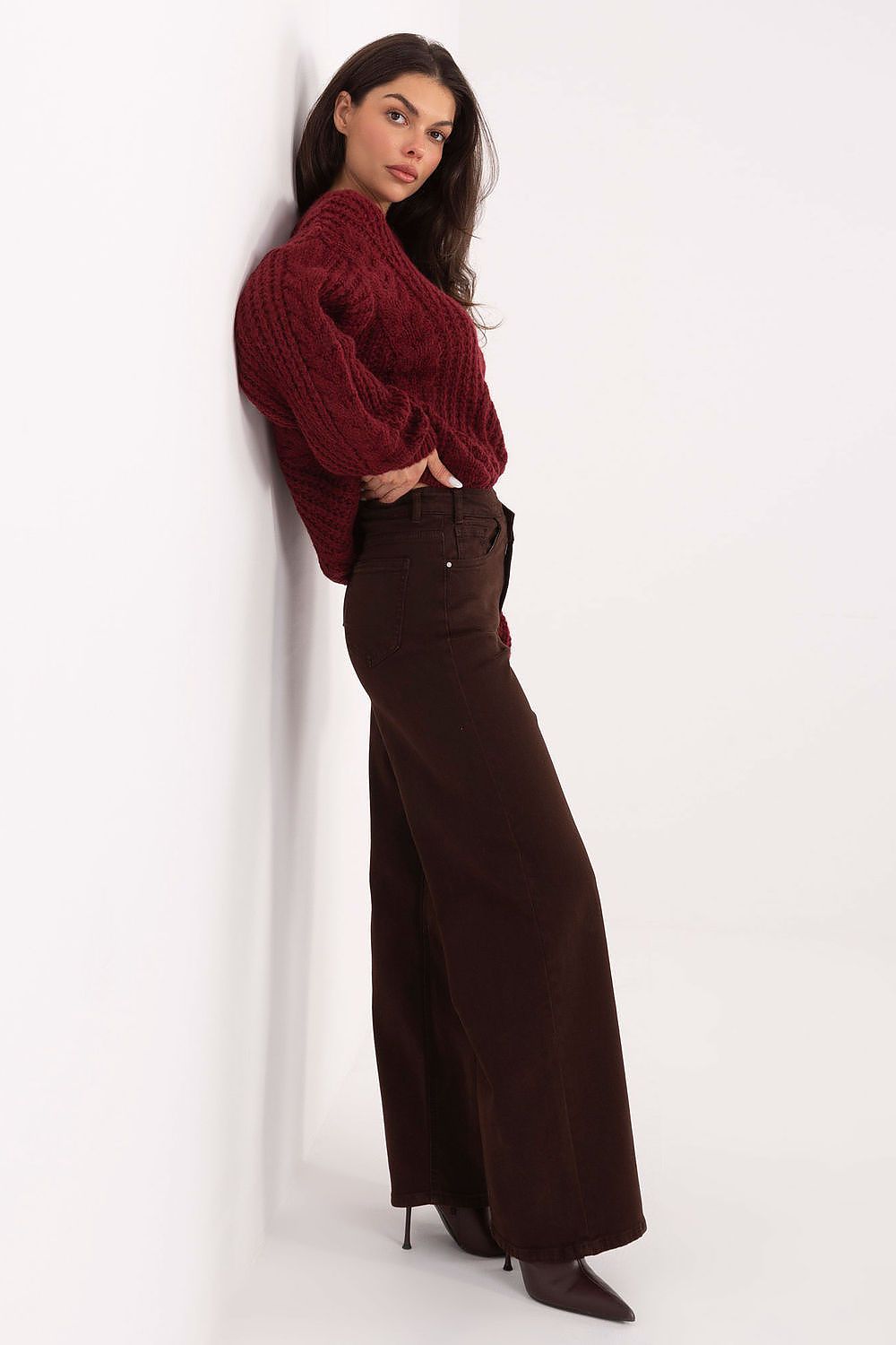  Spodnie Jeansy Damskie ModelVM-SP-ST6005-5.65 Dark Brown - Factory Price 