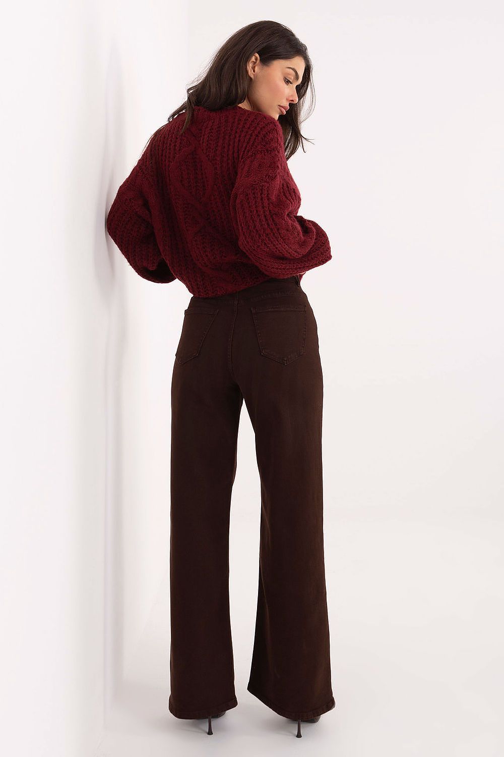  Spodnie Jeansy Damskie ModelVM-SP-ST6005-5.65 Dark Brown - Factory Price 