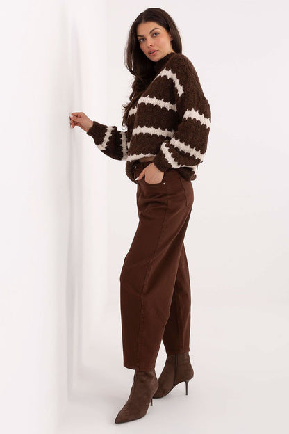  Spodnie Jeansy Damskie Model VM-SP-BS955-60.36 Brown - Factory Price 