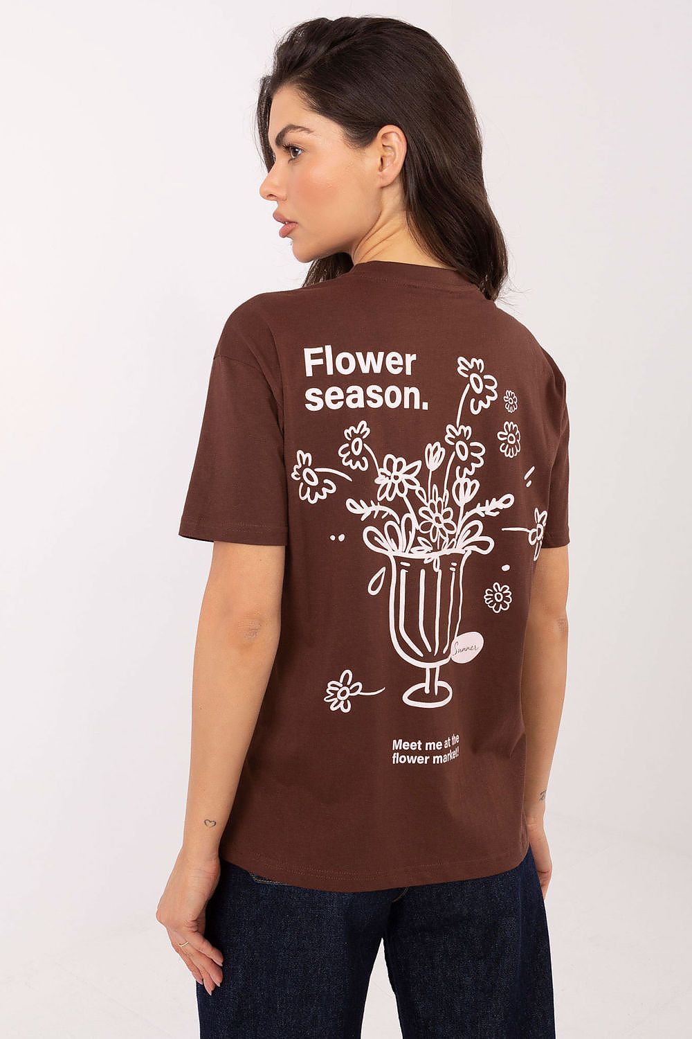   Tshirt Damski Model D12022AH02645V Dark Brown - Sublevel 