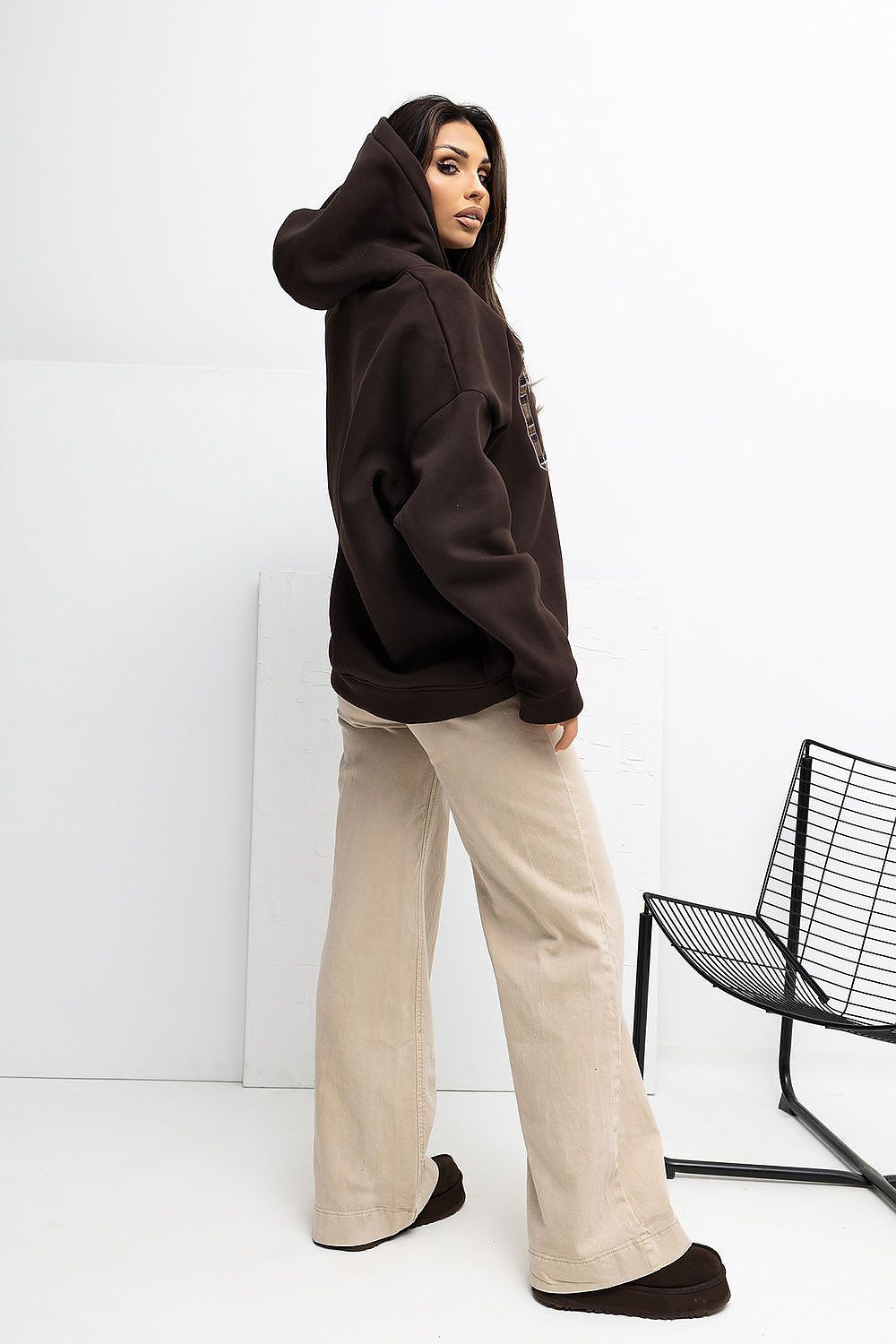   Bluza Damska Model RV-BL-A1039.22 Dark Brown - Rue Paris 