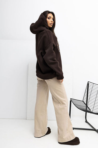   Bluza Damska Model RV-BL-A1039.22 Dark Brown - Rue Paris 