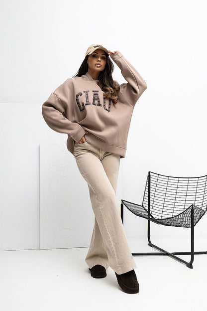   Bluza Damska Model RV-BL-A1039.22 Dark Beige - Rue Paris 