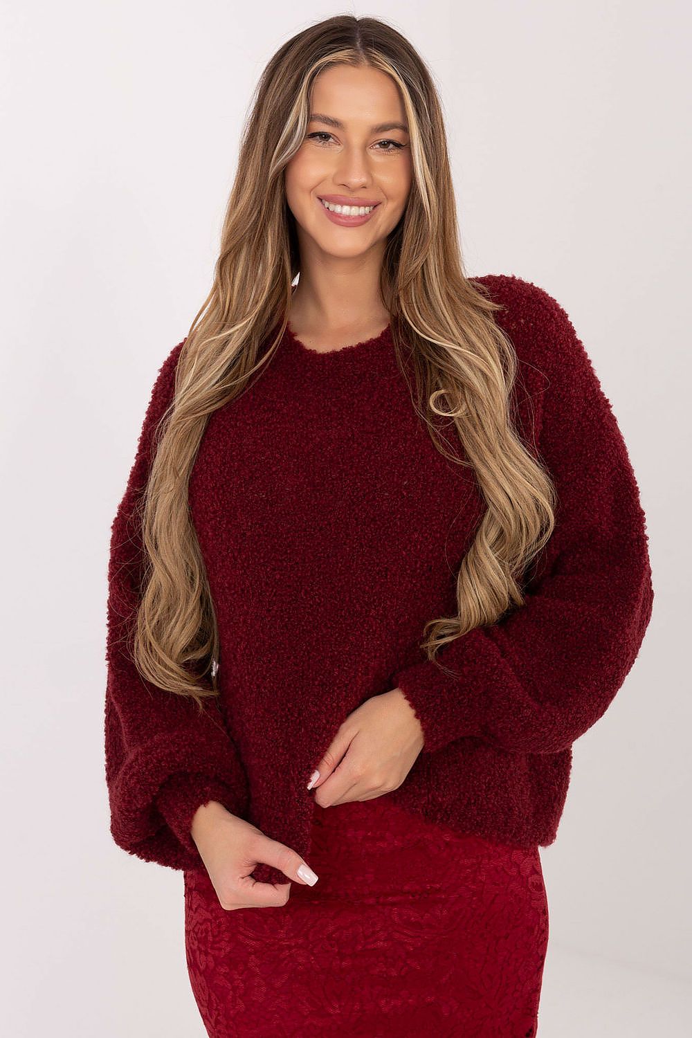   Sweter Damski Model CH-SW-72610.62 Bordo - Factory Price 