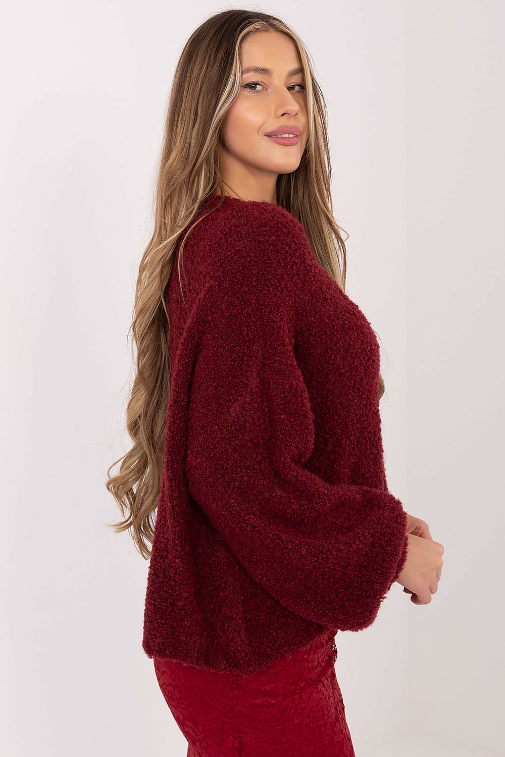   Sweter Damski Model CH-SW-72610.62 Bordo - Factory Price 