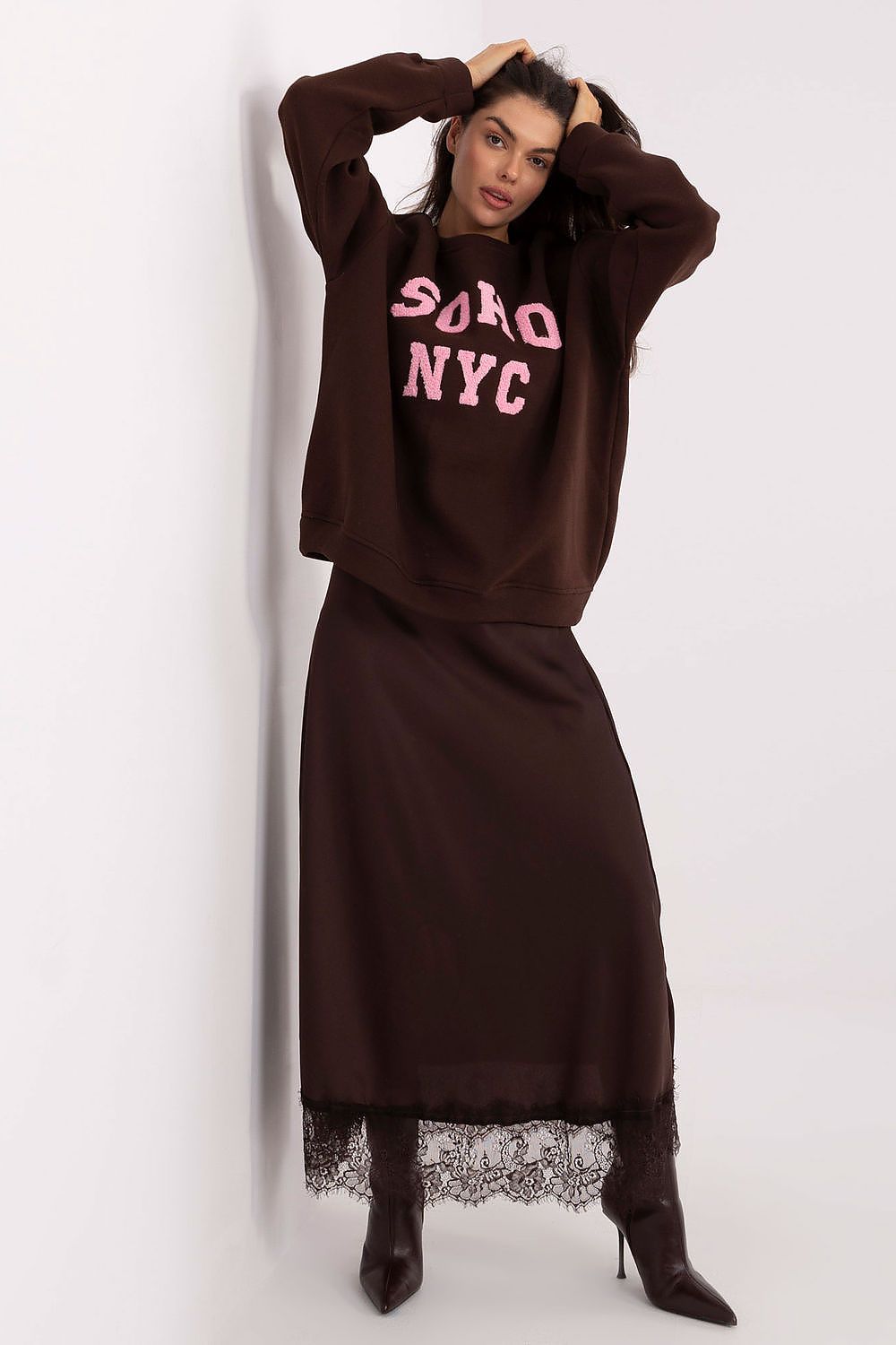   Bluza Damska Model MJ-BL-H2501.75 Dark Brown - Factory Price 