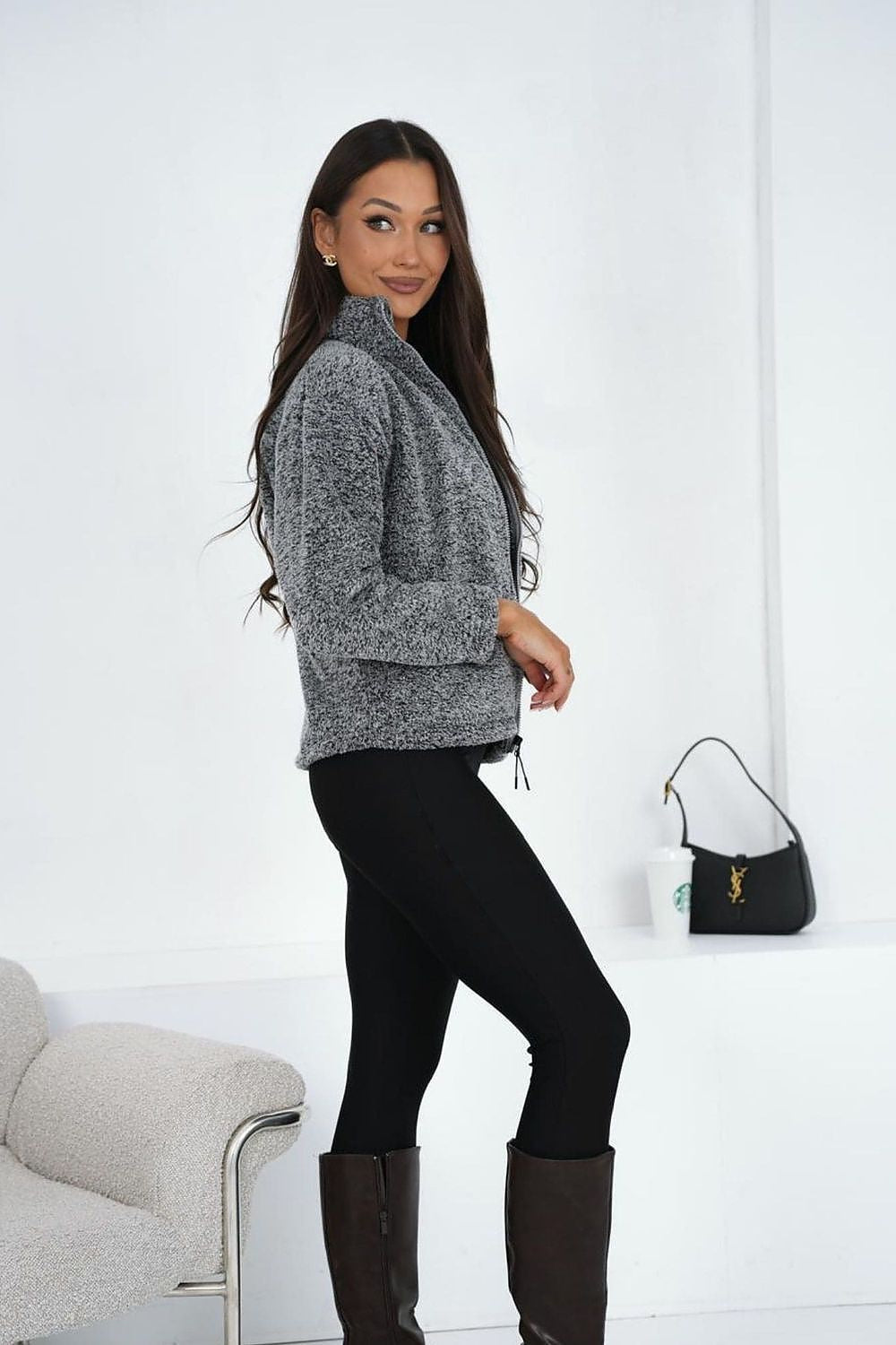   Bluza Damska Model CS-BL-BT1033.09 Dark Grey - Factory Price 