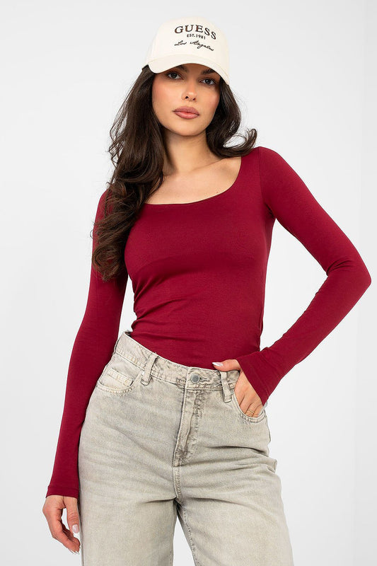   Bluzka Model RV-BZ-A1193.26 Bordo - Rue Paris 