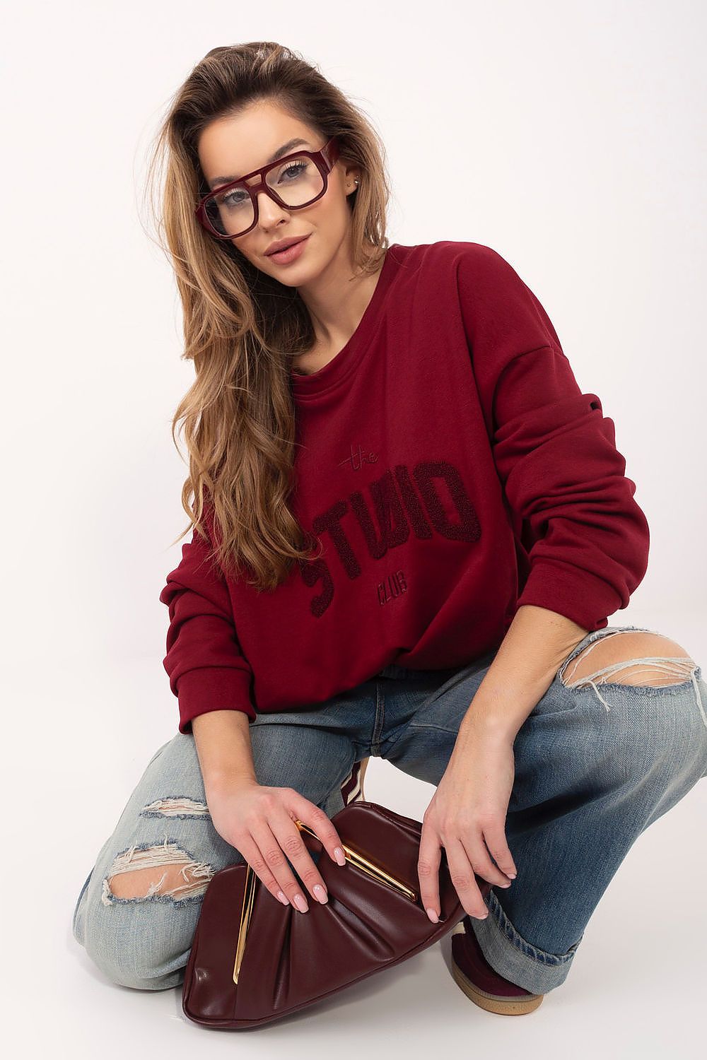   Bluza Damska Model RV-BL-A1182.46 Bordo - Relevance 