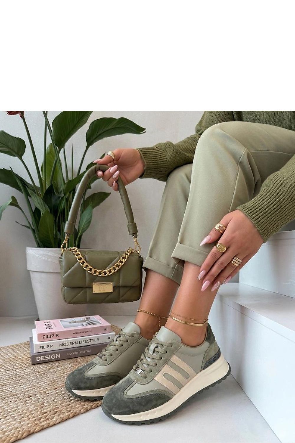   Buty Sportowe Model Filippo DP7733/26 KH Khaki - Solea 