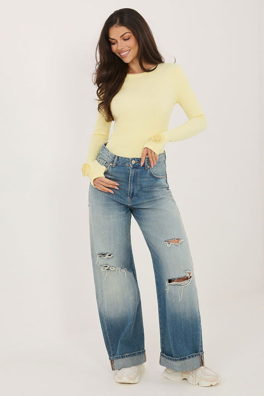  Bluzka Model RV-BZ-A1198.89 Light Yellow - Rue Paris 
