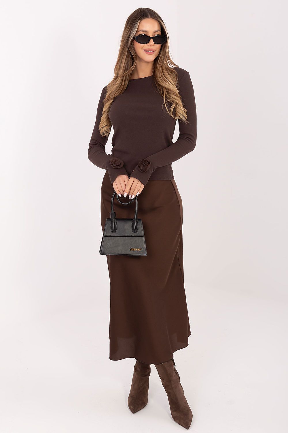  Bluzka Model RV-BZ-A1198.89 Dark Brown - Rue Paris 