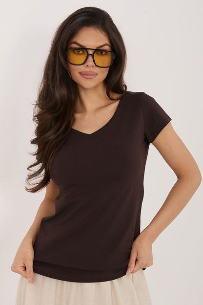   Bluzka Model RV-BZ-A1267.08 Dark Brown - Rue Paris 