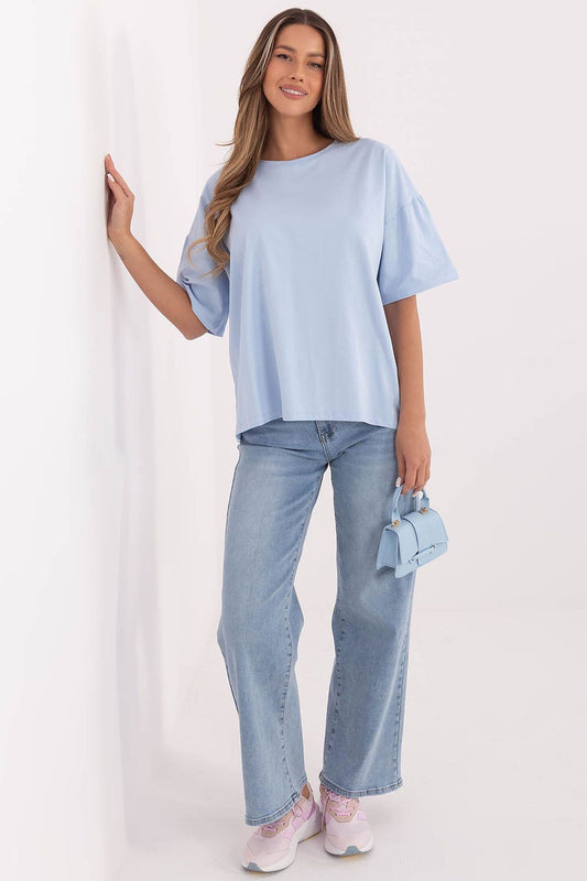   Tshirt Damski Model RV-BZ-A1230.12 Light Blue - Rue Paris 