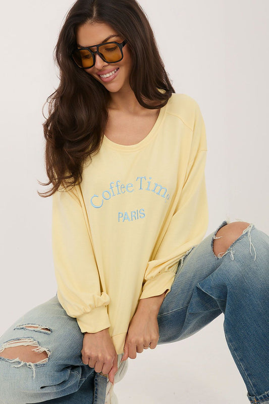   Bluza Damska Model RV-BL-A1220.11 Light Yellow - Rue Paris 