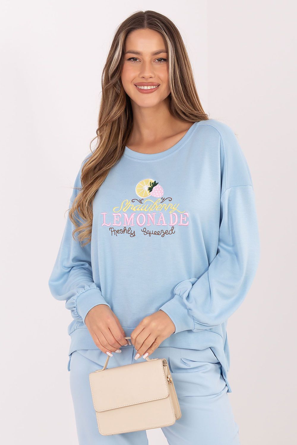   Bluza Damska Model RV-BL-A1218.11P Light Blue - Rue Paris 